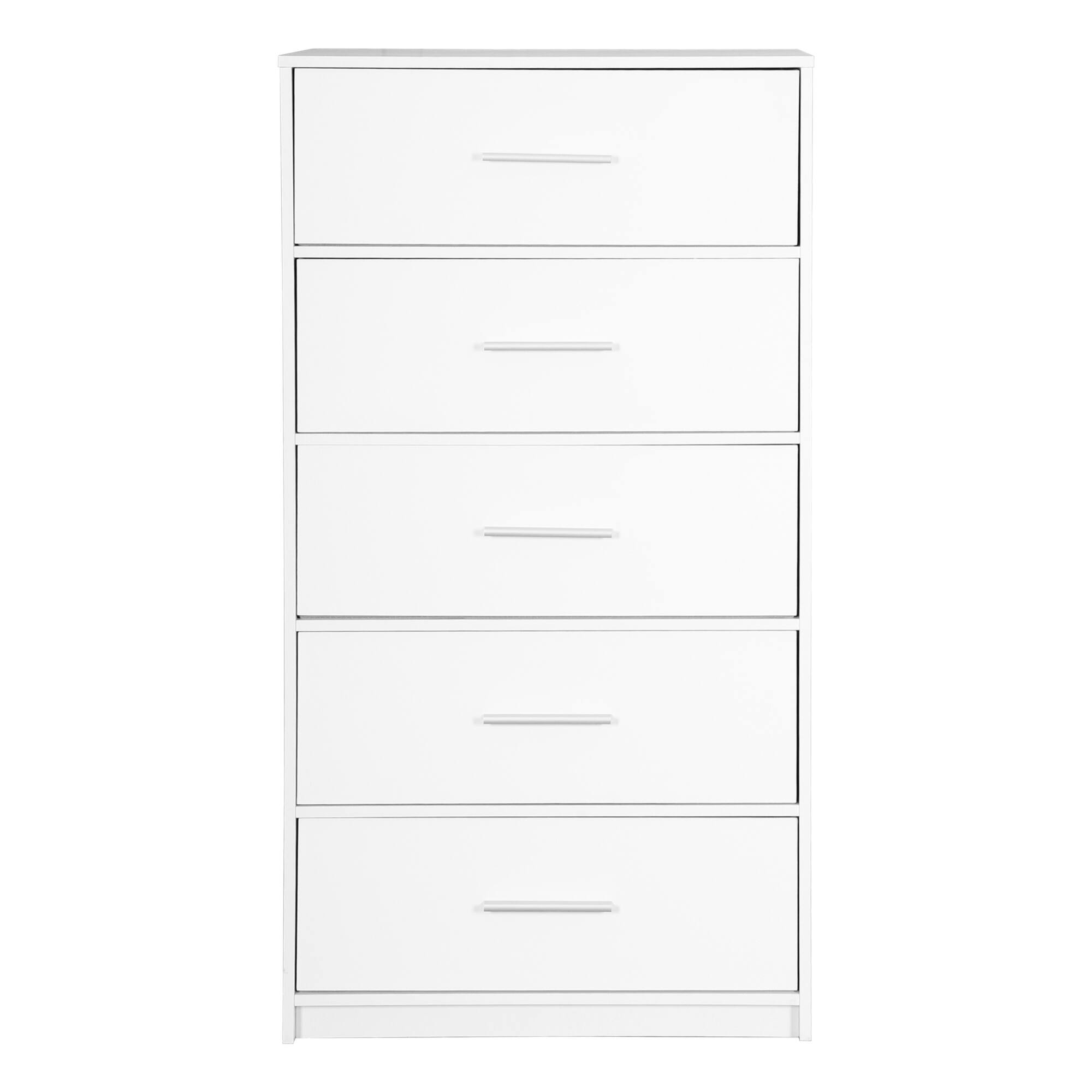 Alt View 1. GOODSILO - Modern 5-Drawer Fabric Dresser with Wooden Top for Bedroom, Living Room, or Office Storage - White.