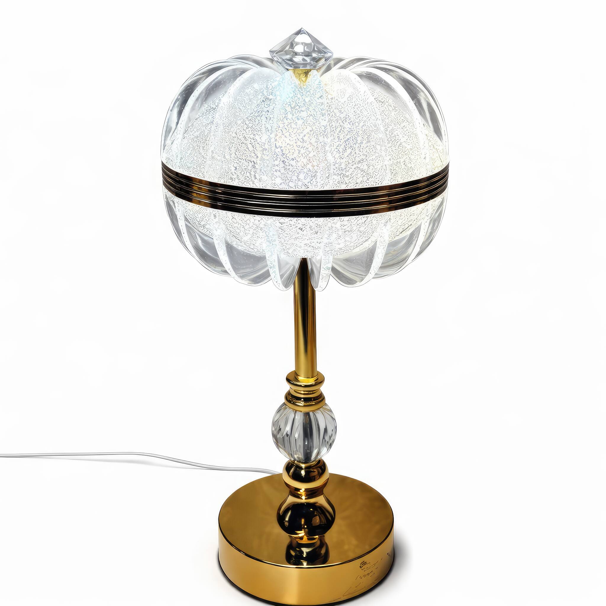 Angle. FC Design - 13"H Golden Base Oval Touch Lamp, 3-Color Changing LED Decorative Ambient Light Accent.