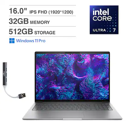 16.0" IPS FHD (1920*1200)
32GB MEMORY
512GB STORAGE
Windows 11 Pro
intel CORE ULTRA 7