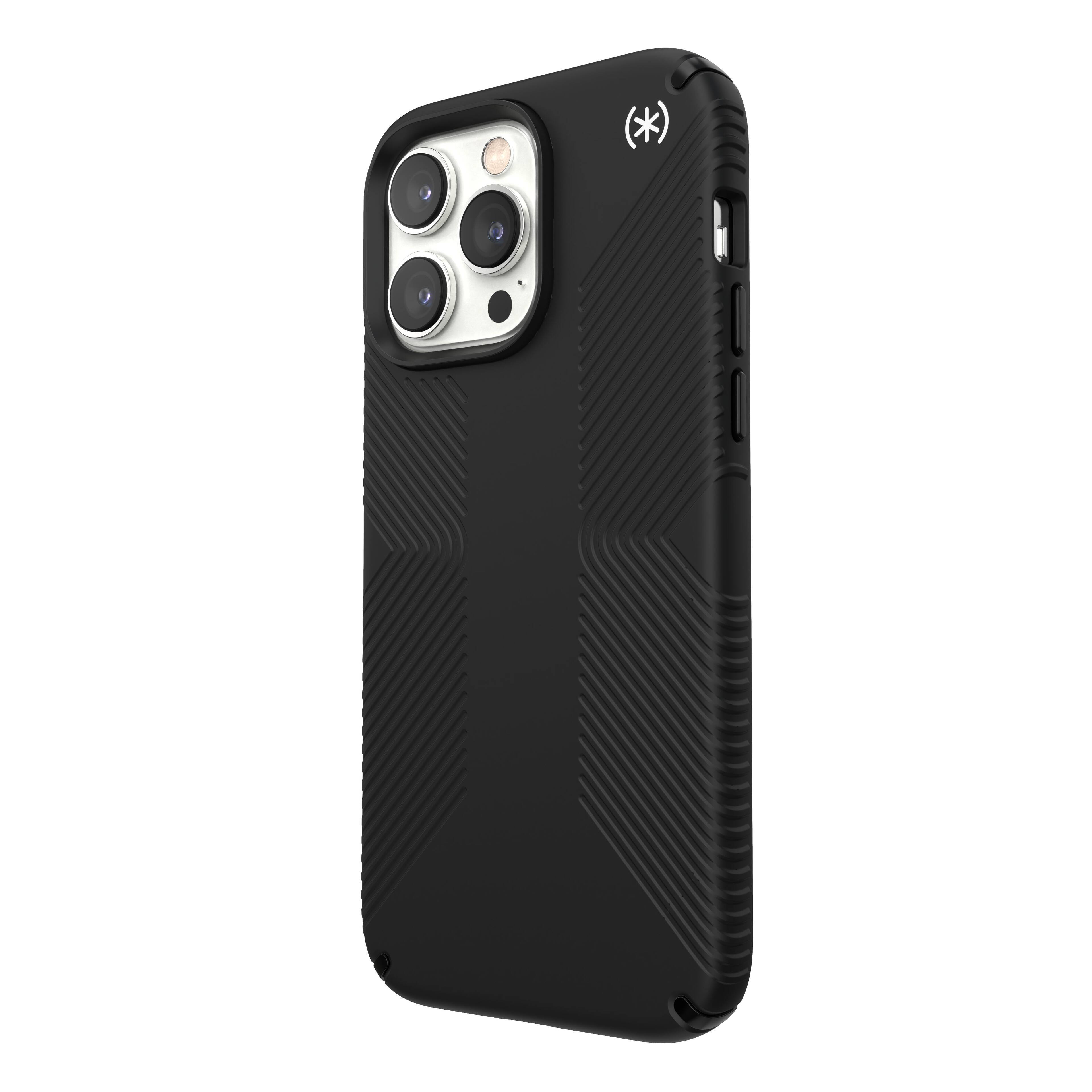 Left. Speck - Presidio2 Grip Case with MagSafe for Apple iPhone 14 Pro Max - Black.