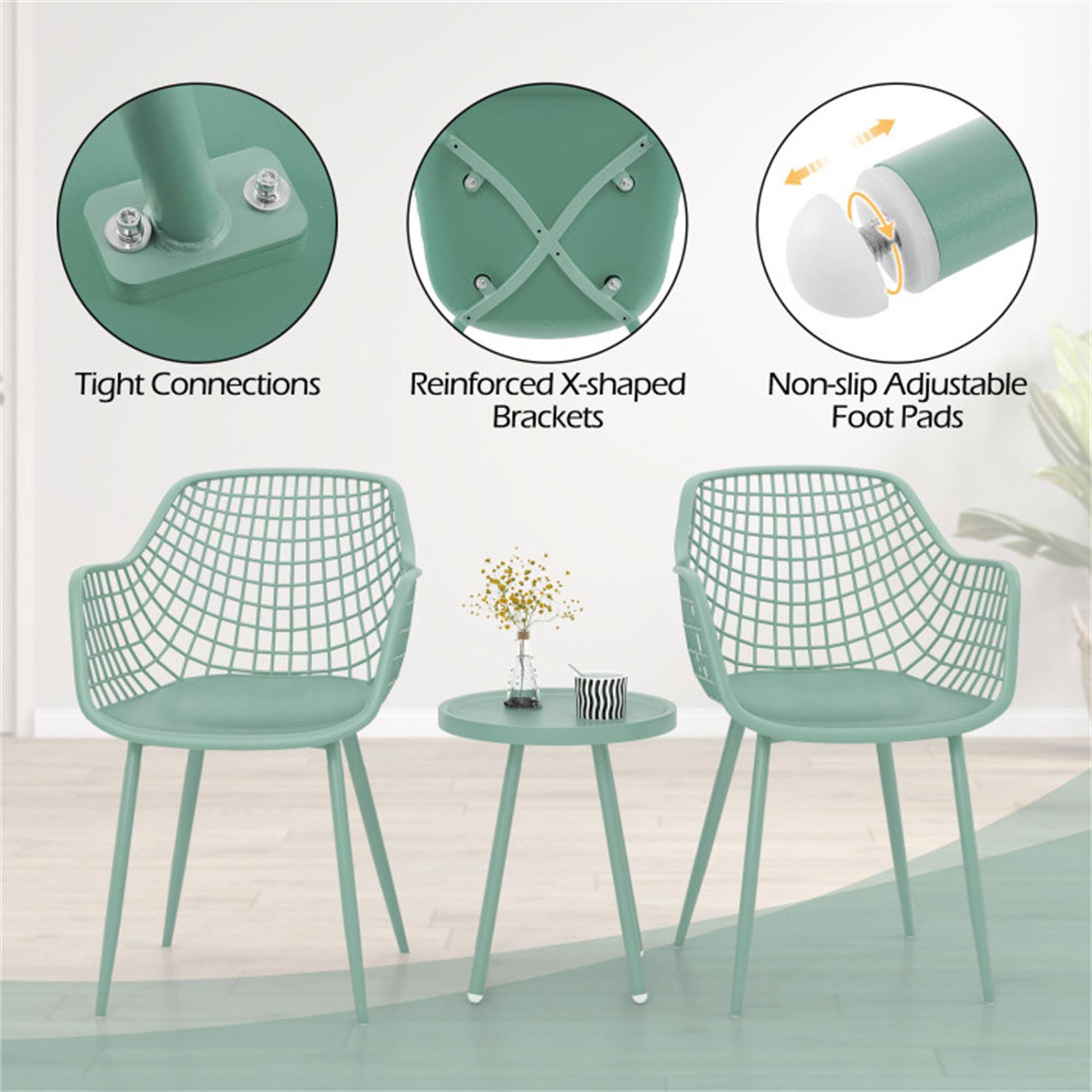 Tight Connections  
Reinforced X-shaped Brackets  
Non-slip Adjustable Foot Pads