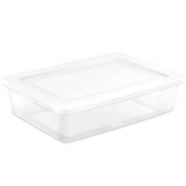 Sterilite - 28 Qt Storage Box, Stackable Plastic Container Home Organizer, 40 Pack - White