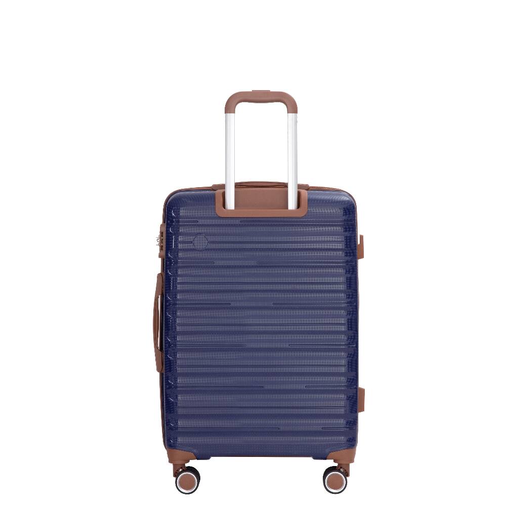 Back. Ropilly - Ropilly 5 Piece Luggage Set PP Hardshell 20 24 28 Inch Suitcase Set with Travel Bag Blue - Blue.