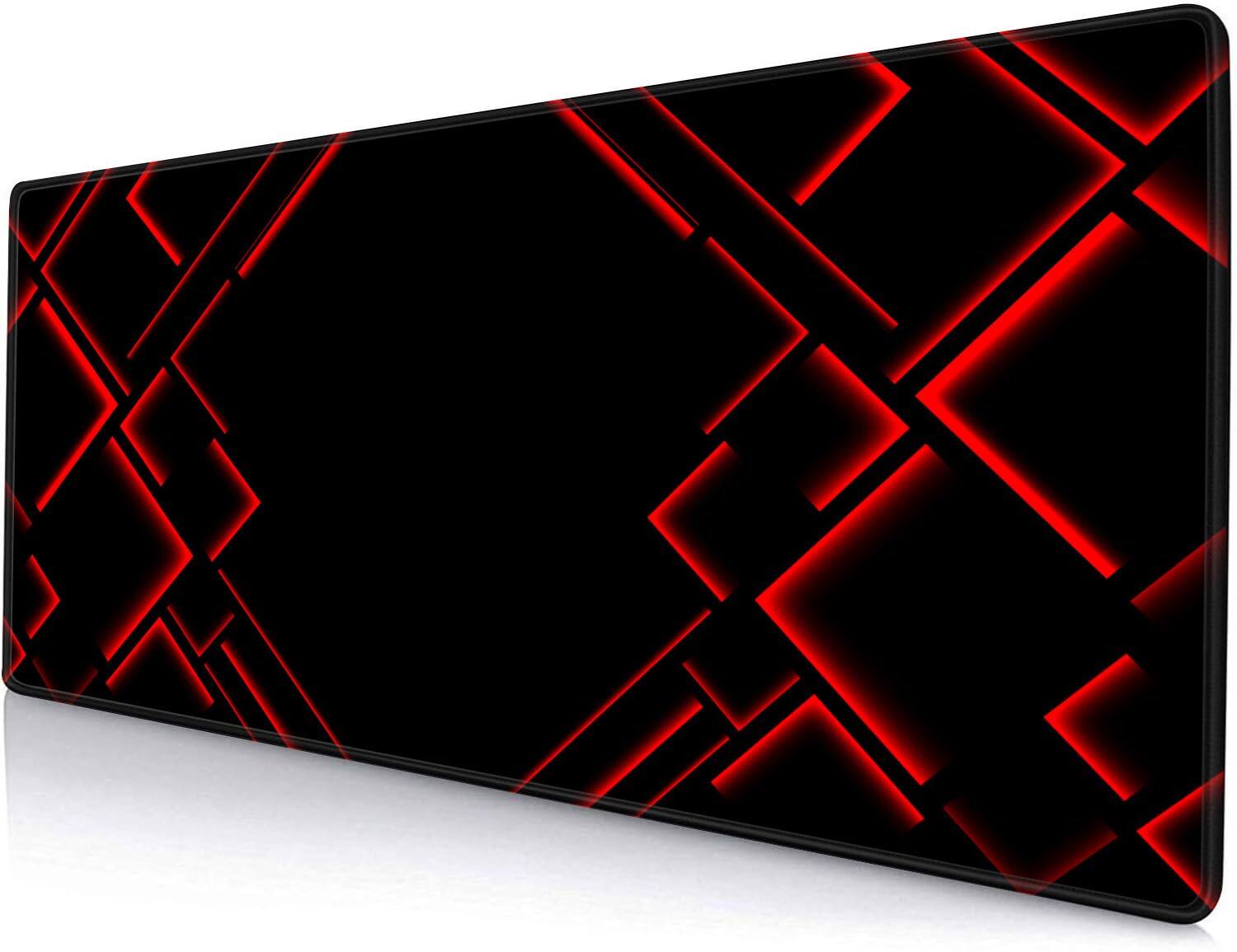 Front. Fabibe - Large Gaming Mouse Pad Extended Xl Mousepad Non-slip Rubber Base Mat Desk For Work Game Office Home 31.5 X 11.8 In B... - 17 Red Ray.