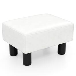 Gymax - Modern Foot Stool w/ Storage Compact Ottoman w/Hidden Storage Space - White