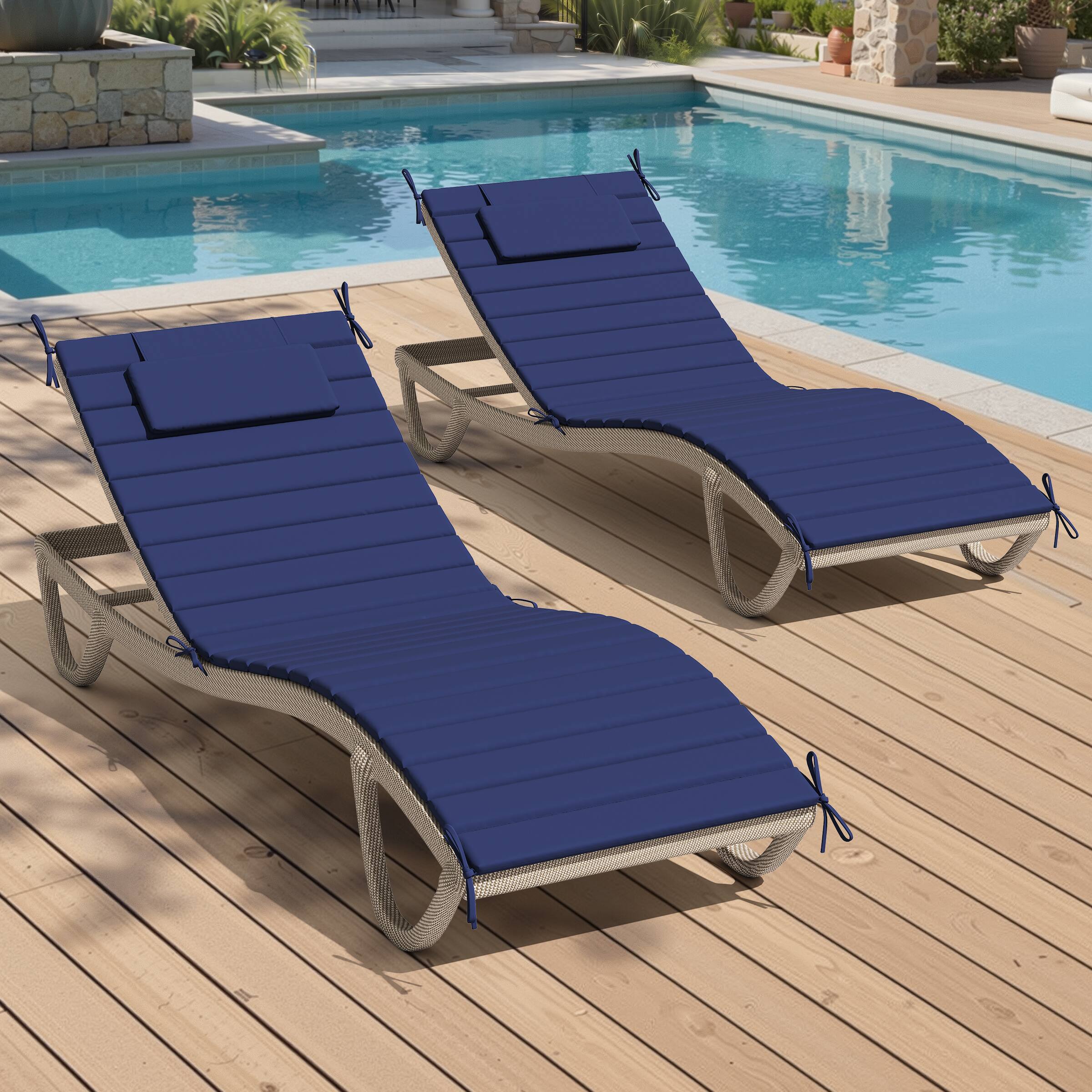 Alt View 9. Crestlive Products - Crestlive Products Outdoor Patio Lounge Chair Cushion - Navy.