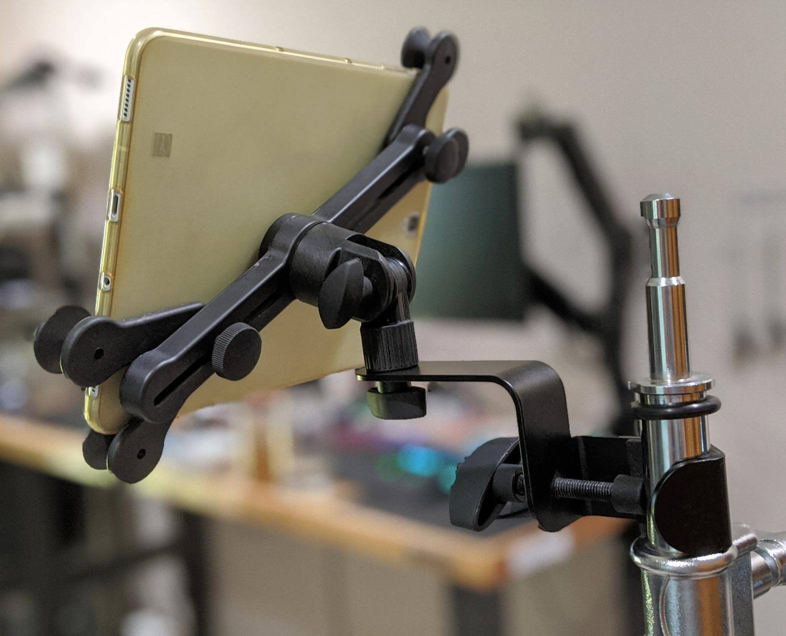 Alt View 3. Gator Frameworks - Universal Tablet Clamping Mount with 2-Point System and Multi-Surface Desktop Attachment - Black.