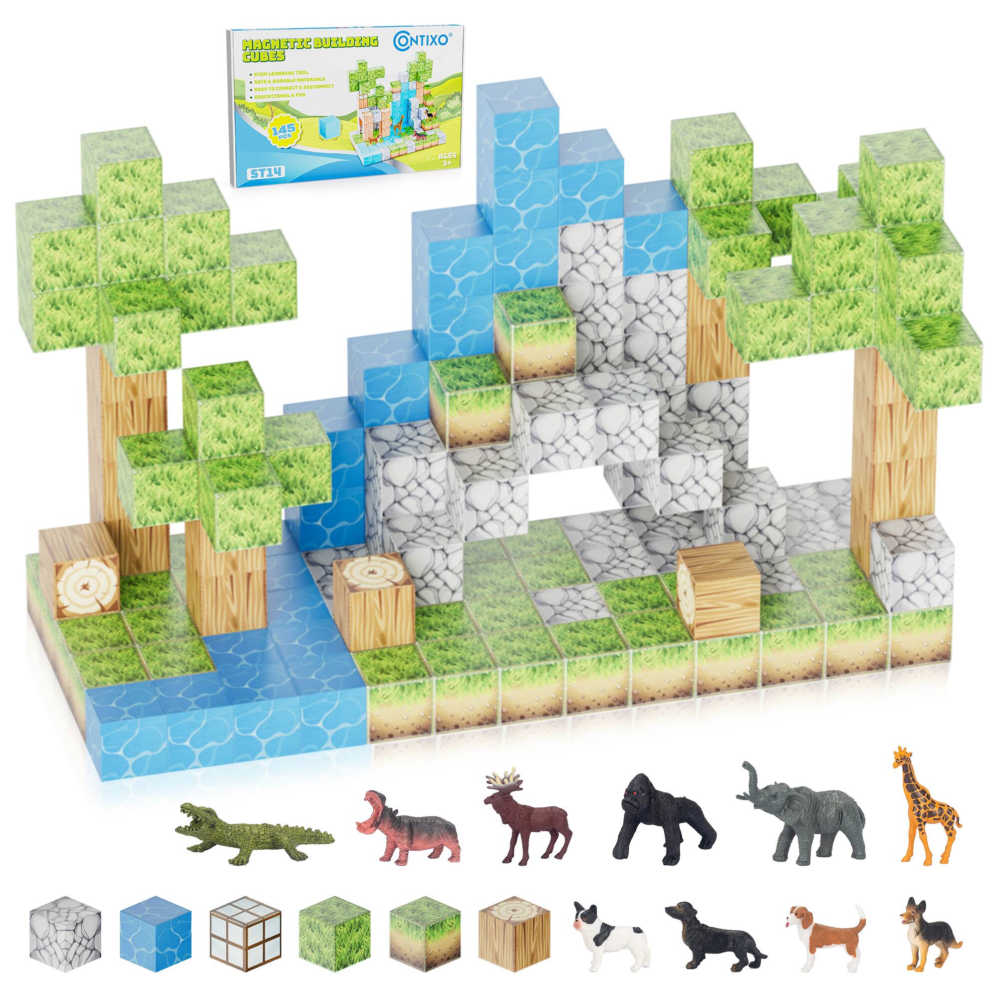 HAGNETIC BUILDING ONTIXO CUBES | d - - - n . I S -  ... d -  - 145 - STIN tEs 1