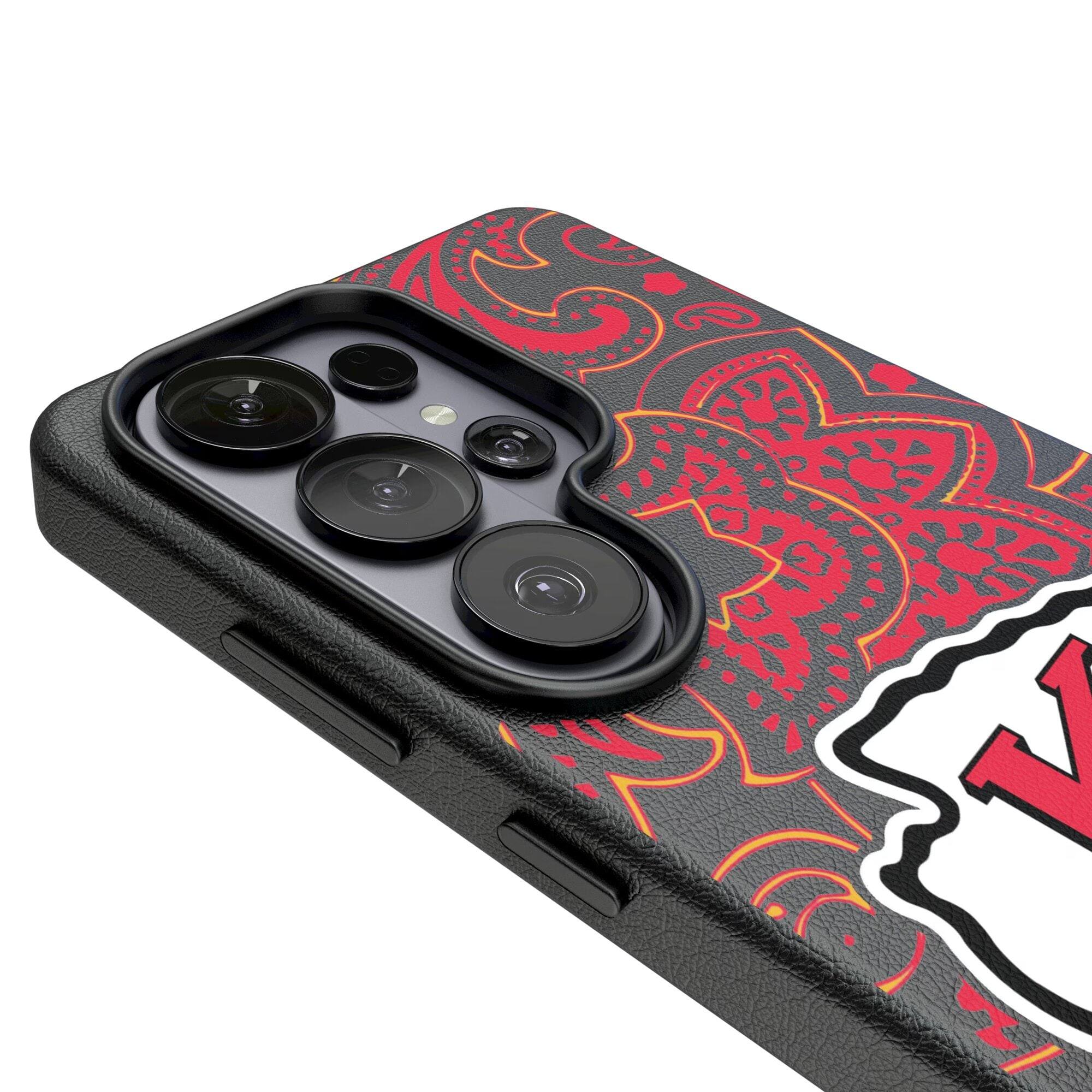 Alt View 2. Keyscaper - Kansas City Chiefs Paisley Galaxy Magnetic Bump Case - S25 - Black.