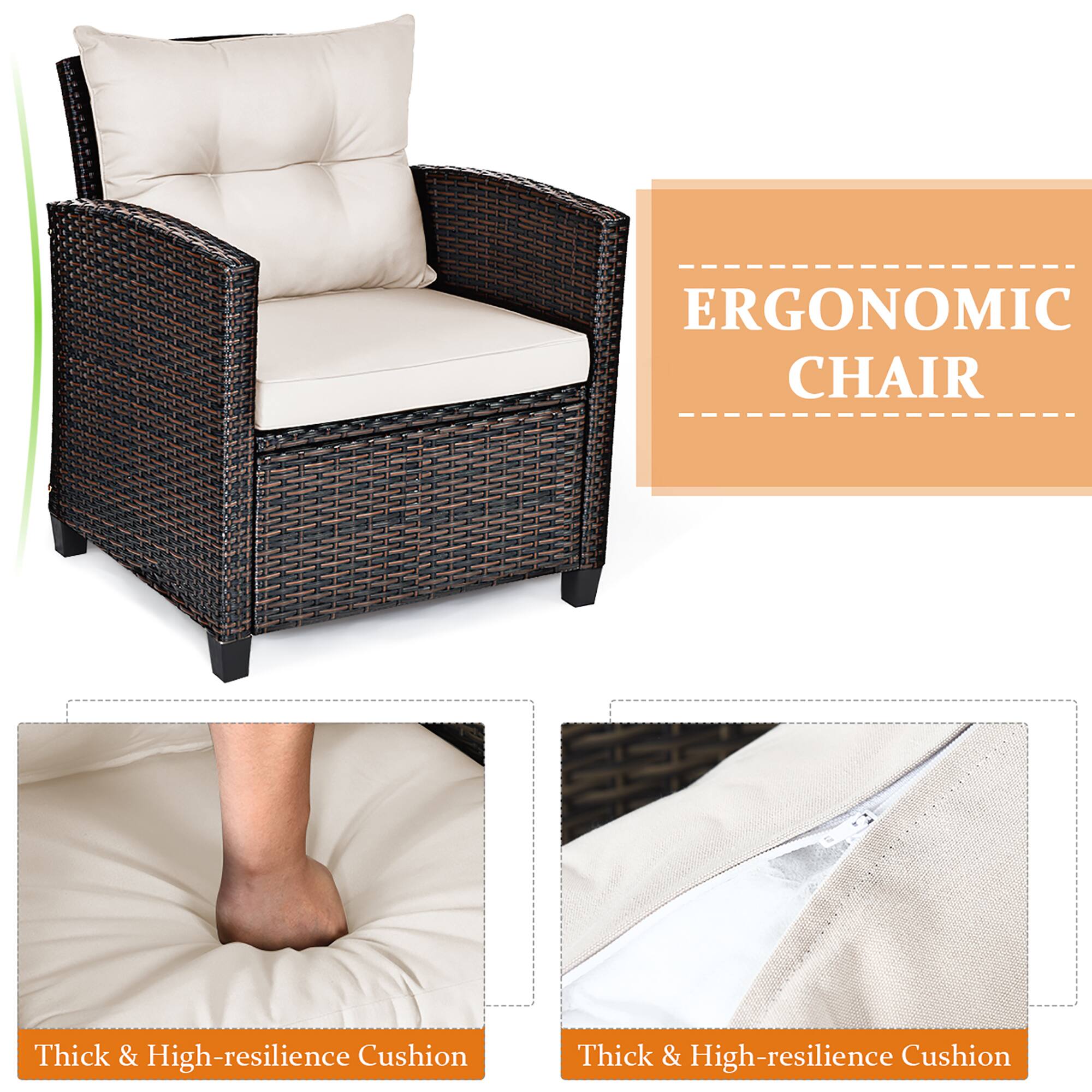 Ergonomic Chair: Thick & High-resilience Cushion