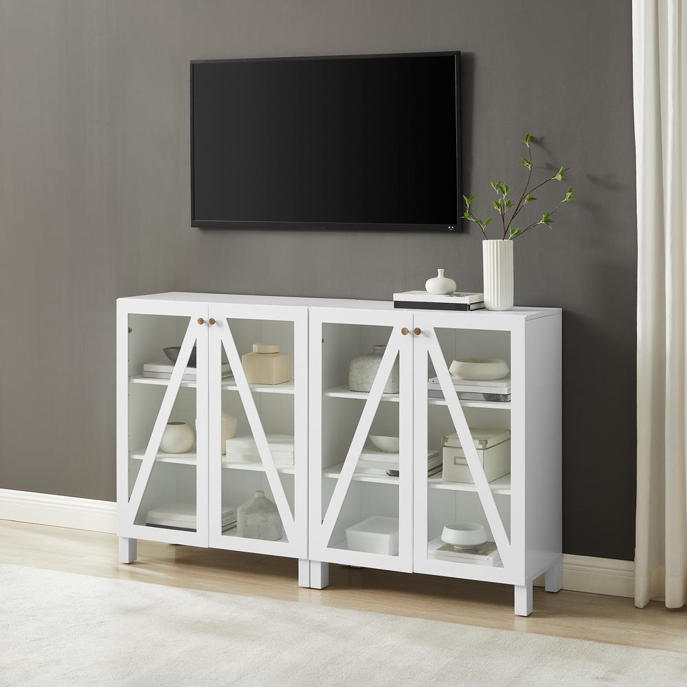 Alt View 10. Crosley Furniture - Cassai 2-Piece Media Sideboard Cabinet Set - 2 Storage Pantries - White.