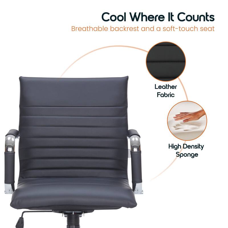 Cool Where It Counts, Breathable backrest and a soft-touch seat, Leather Fabric, High Density Sponge