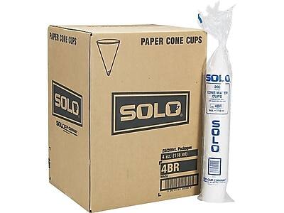 PAPER CONE CUPS  
SOLO  
25/200ct. PACKAGES  
4 oz. (113 ml)  
4BR  
SOLO  
200 CONE CUPS  
4 oz. (113 ml)