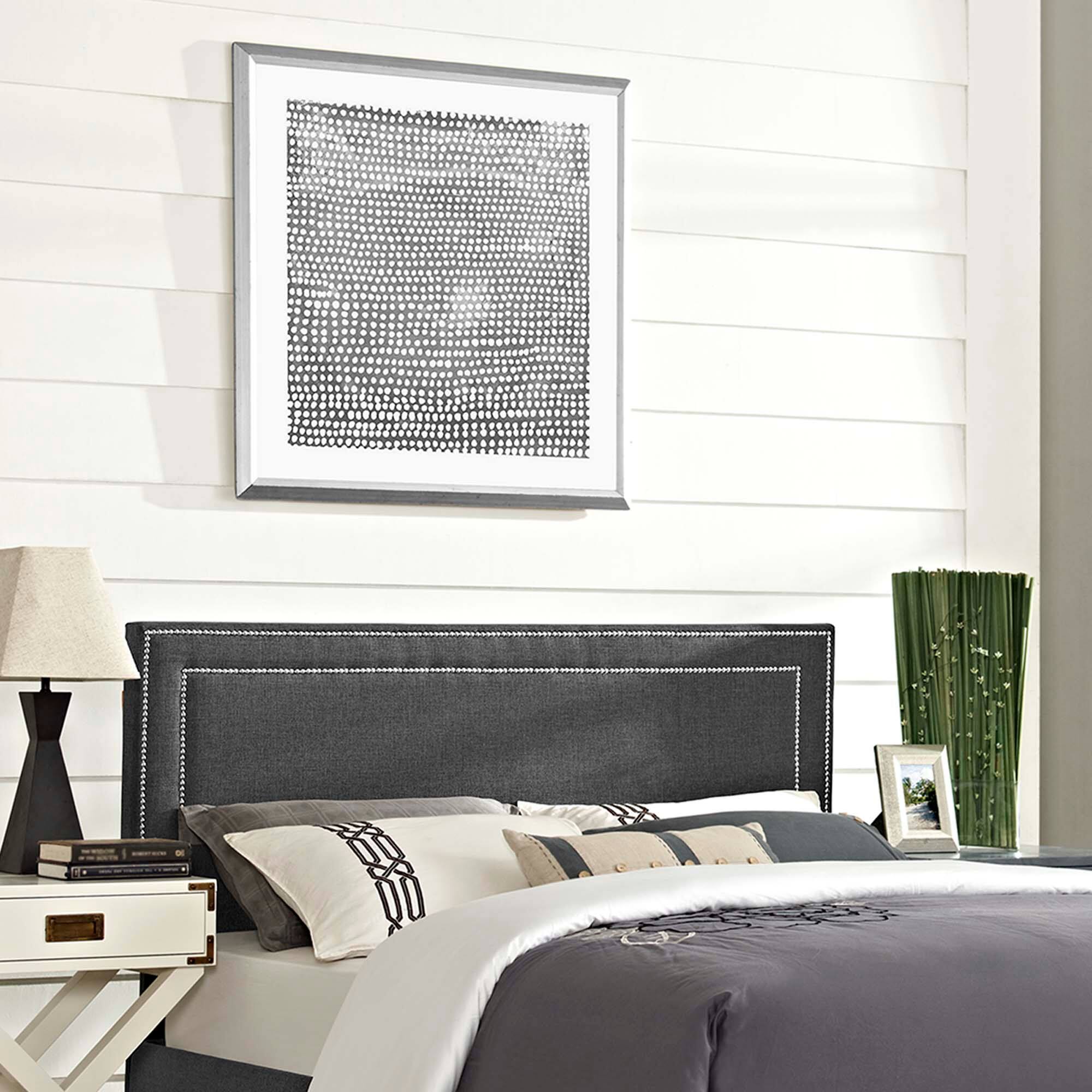Back. Modway - Jessamine Upholstered Fabric Full Headboard by Modway - Gray.