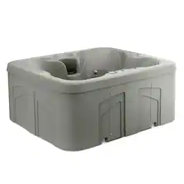 Lifesmart - LS100 4 Person Plug and Play Square Hot Tub Spa with Black Cover - Taupe