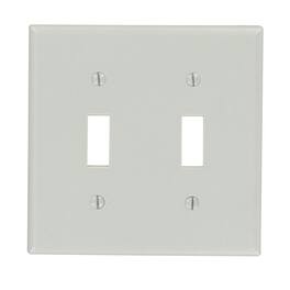 Leviton - 2 gang Thermoset Plastic Toggle Wall Plate 1 pk - Gray
