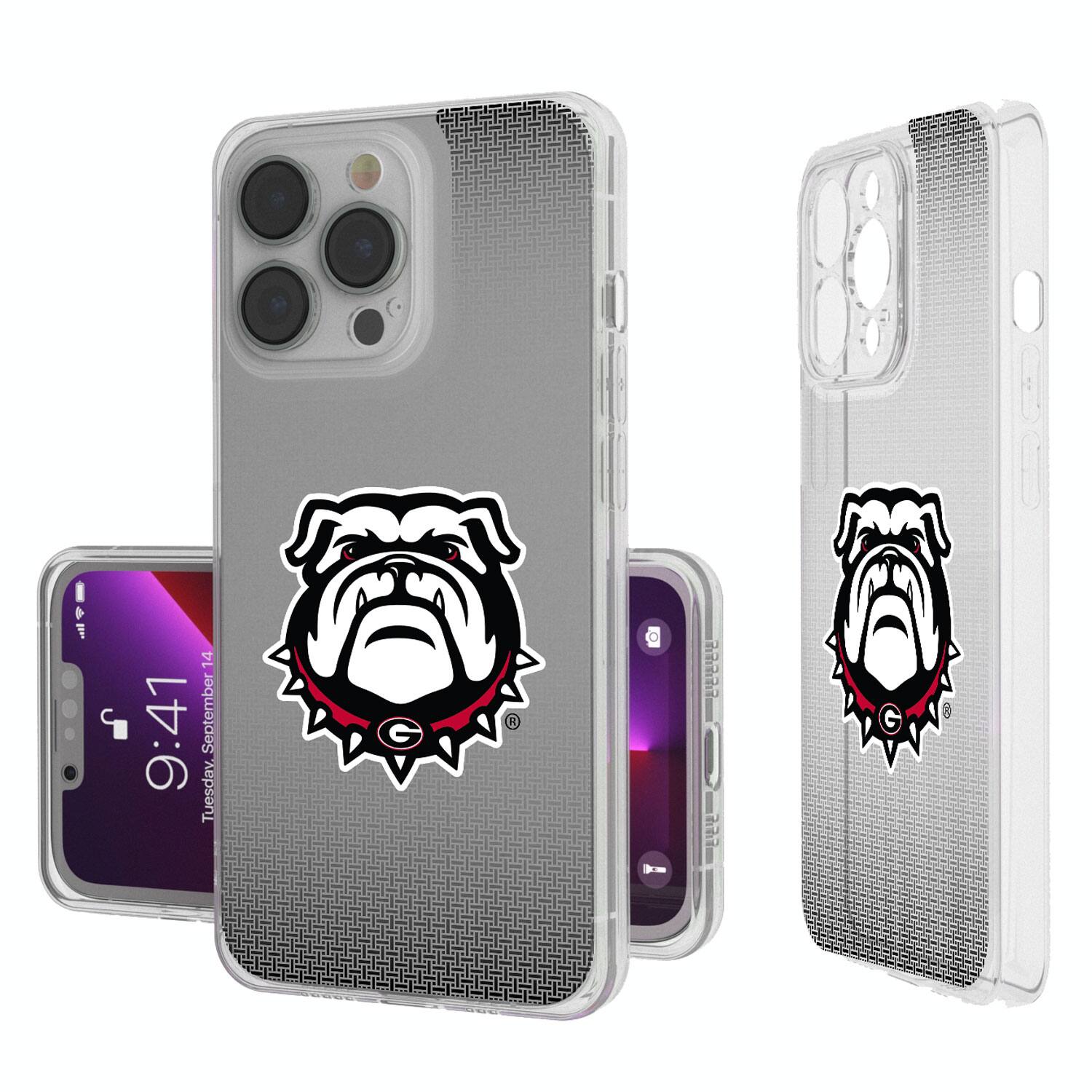 Keyscaper - NCAA - Georgia Bulldogs Linen Logo iPhone Clear Case - 16 - Multicolor