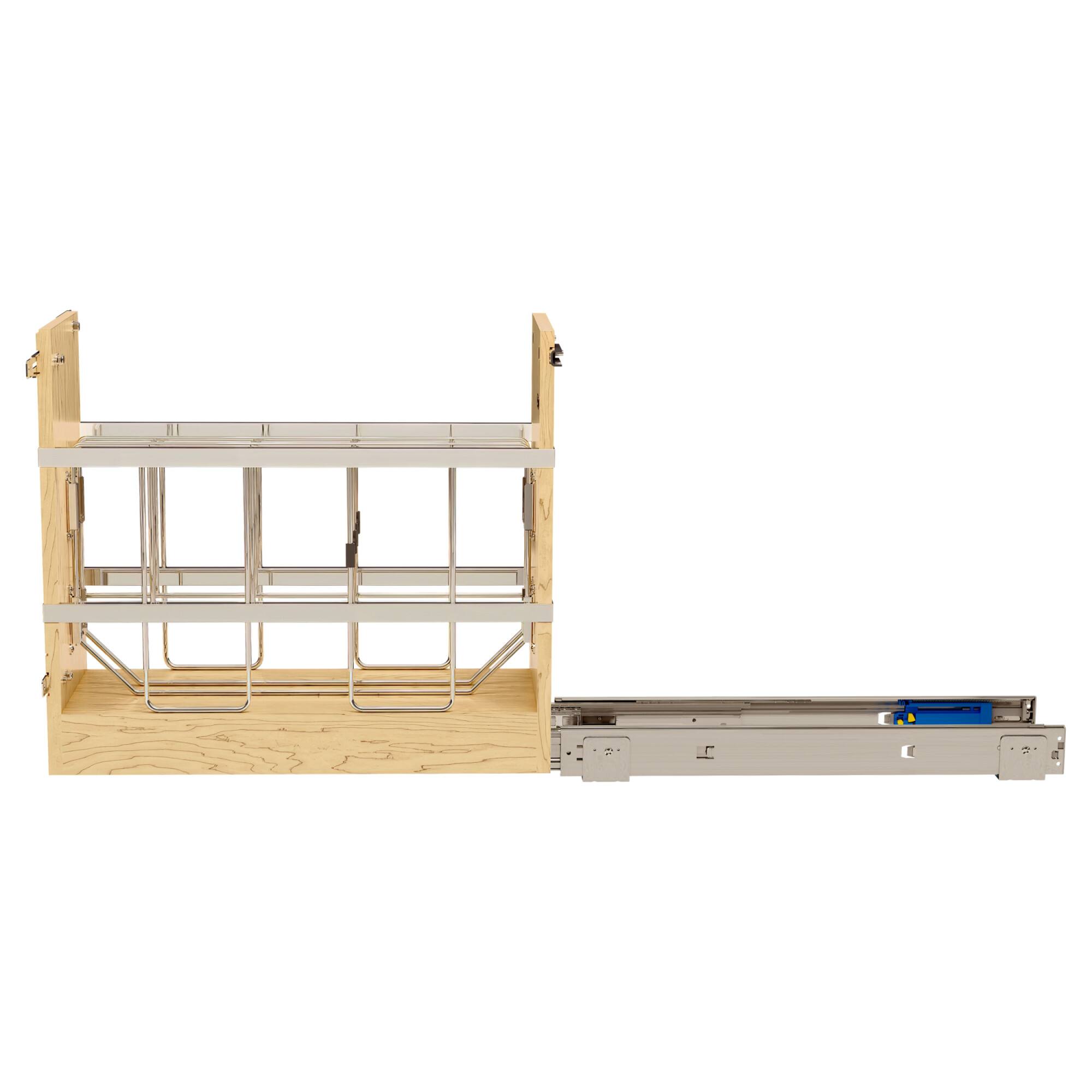 Alt View 5. Rev-A-Shelf - Rev-A-Shelf 8" Pullout Cabinet Organizer, Ball-bearing Soft-close, 447-BCBBSC-8C - Light Brown.