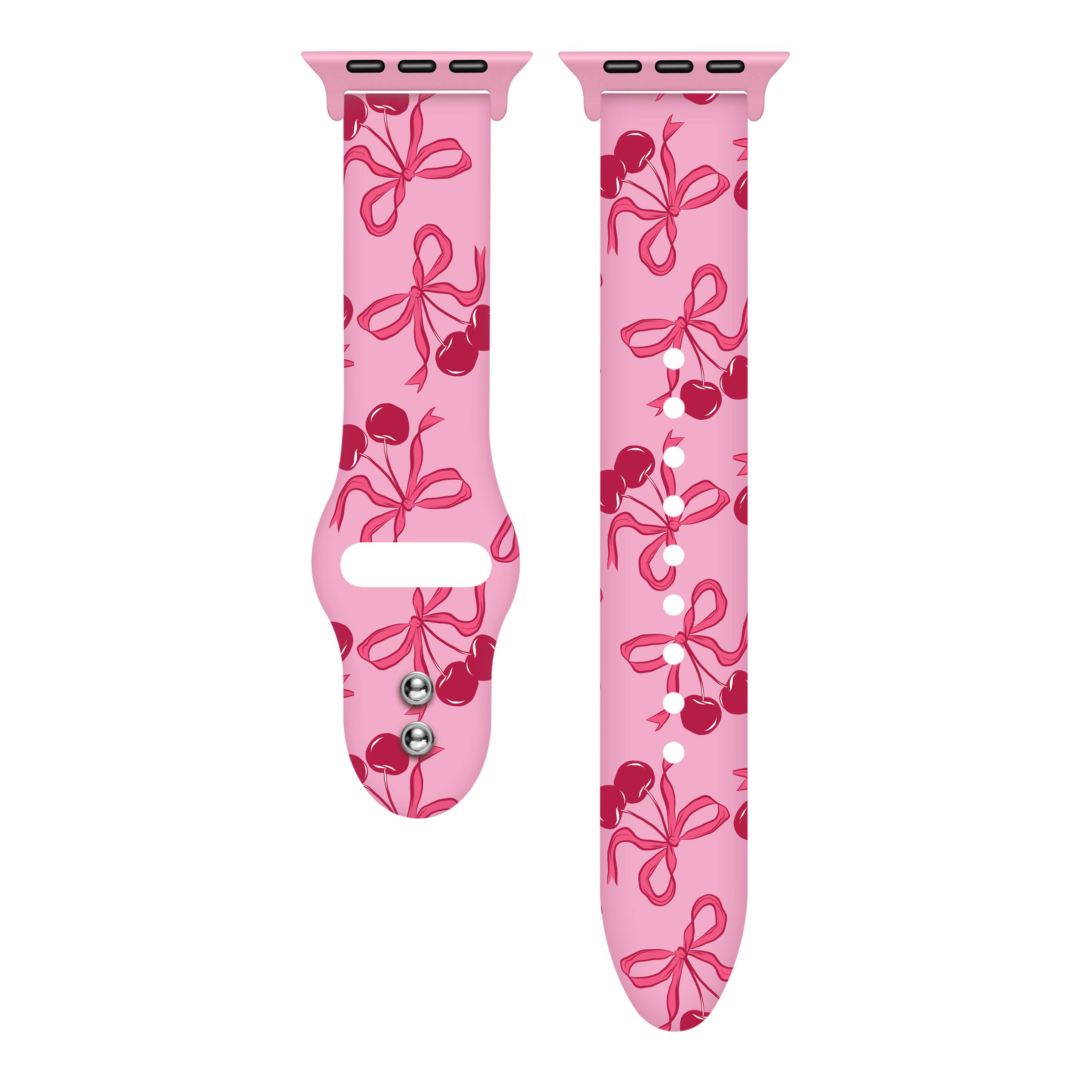 Alt View 2. Posh Tech - 2-Pack Beaded + Cherry Silicone Bands for Smartwatch - Gold, Pink.