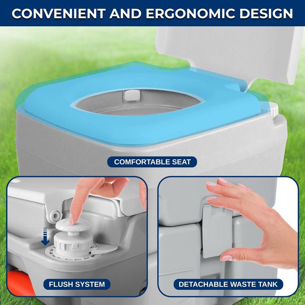 CONVENIENT AND ERGONOMIC DESIGN

COMFORTABLE SEAT

FLUSH SYSTEM

DETACHABLE WASTE TANK
