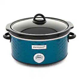 Brentwood - Scallop Pattern 4.5 Quart Slow Cooker - Blue