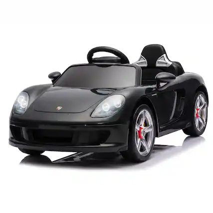 Front. Qaba - Kids Ride On Car, Licensed Porsche Carrera GT with Remote, Rear Suspension - Black.