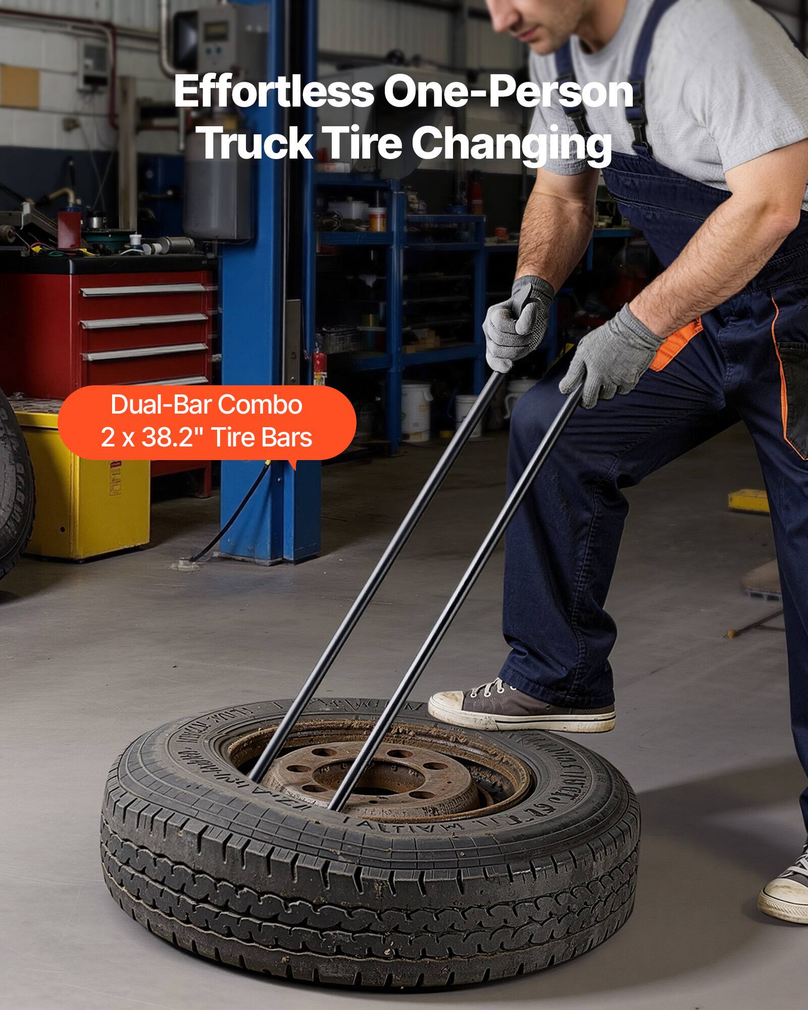 Effortless One-Person Truck Tire Changing

Dual-Bar Combo
2 x 38.2" Tire Bars