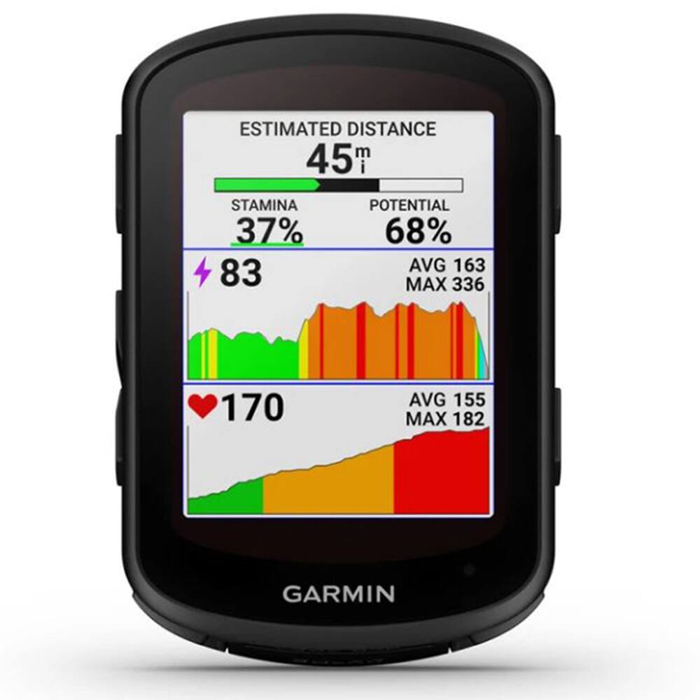 ESTIMATED DISTANCE 45m  
STAMINA 37%  
POTENTIAL 68%  
AVG 163 MAX 336  
AVG 155 MAX 182  
170  
GARMIN