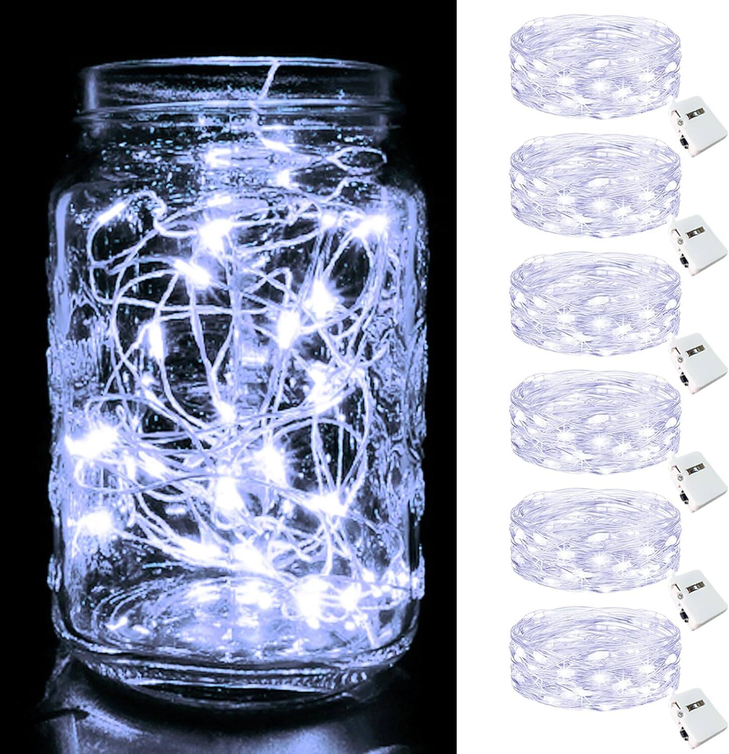 Front. Veranti - 7 ft 20 LED Battery Fairy String Lights for Thanksgiving Centerpieces and Christmas Wreaths, 3 Modes.