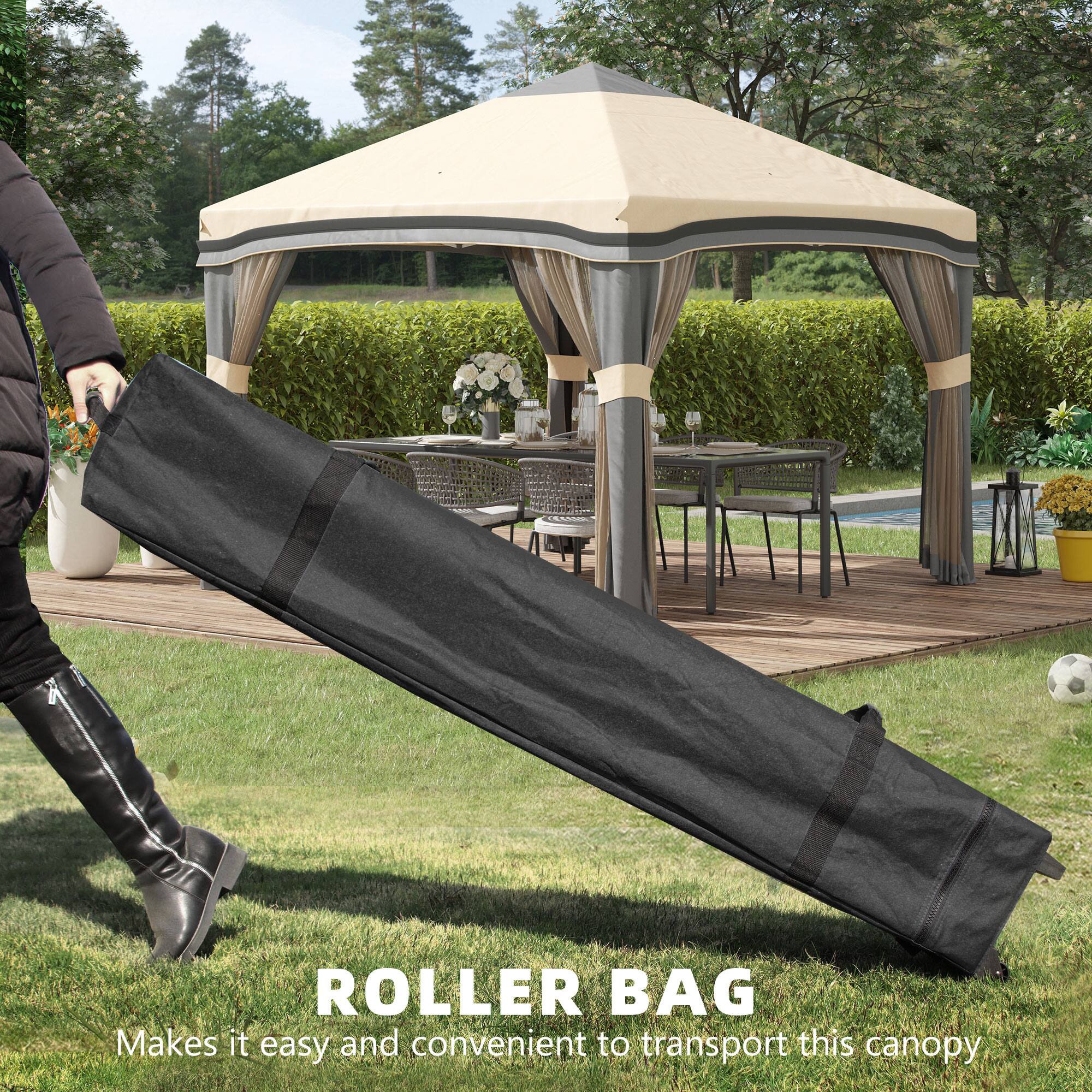 ROLLER BAG  
Makes it easy and convenient to transport this canopy