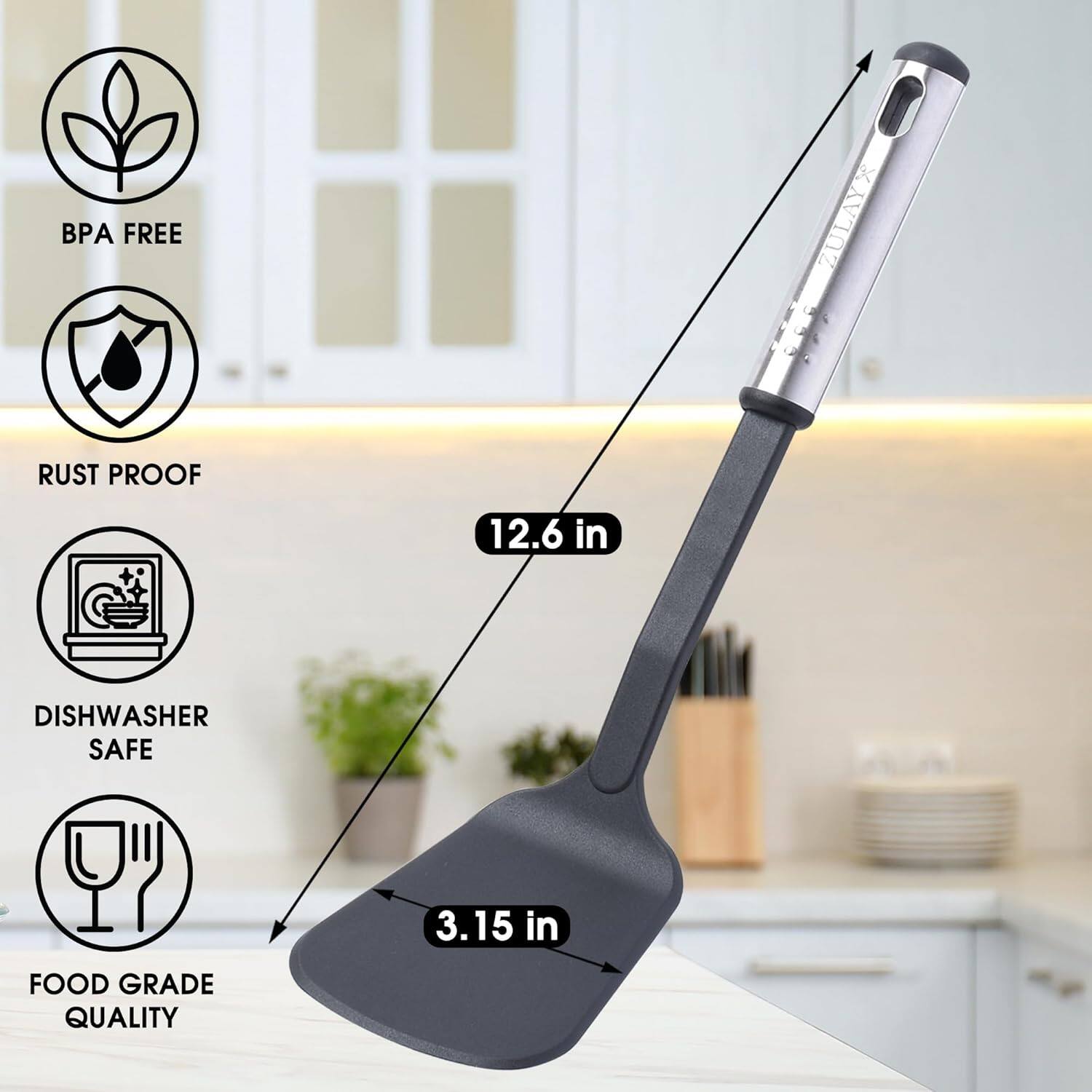 BPA FREE  
RUST PROOF  
DISHWASHER SAFE  
FOOD GRADE QUALITY  

12.6 in  
3.15 in