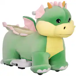 Qaba - 6V Kids Ride on Horse, Battery Powered Toy, Triceratops Electric Animal with Music Fwd, PU Wheels, for 18-36 Months
