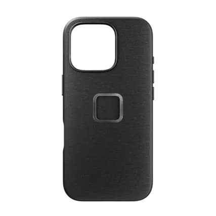 Front. Peak Design - Everyday Fabric Case for iPhone 16 Pro - Charcoal.
