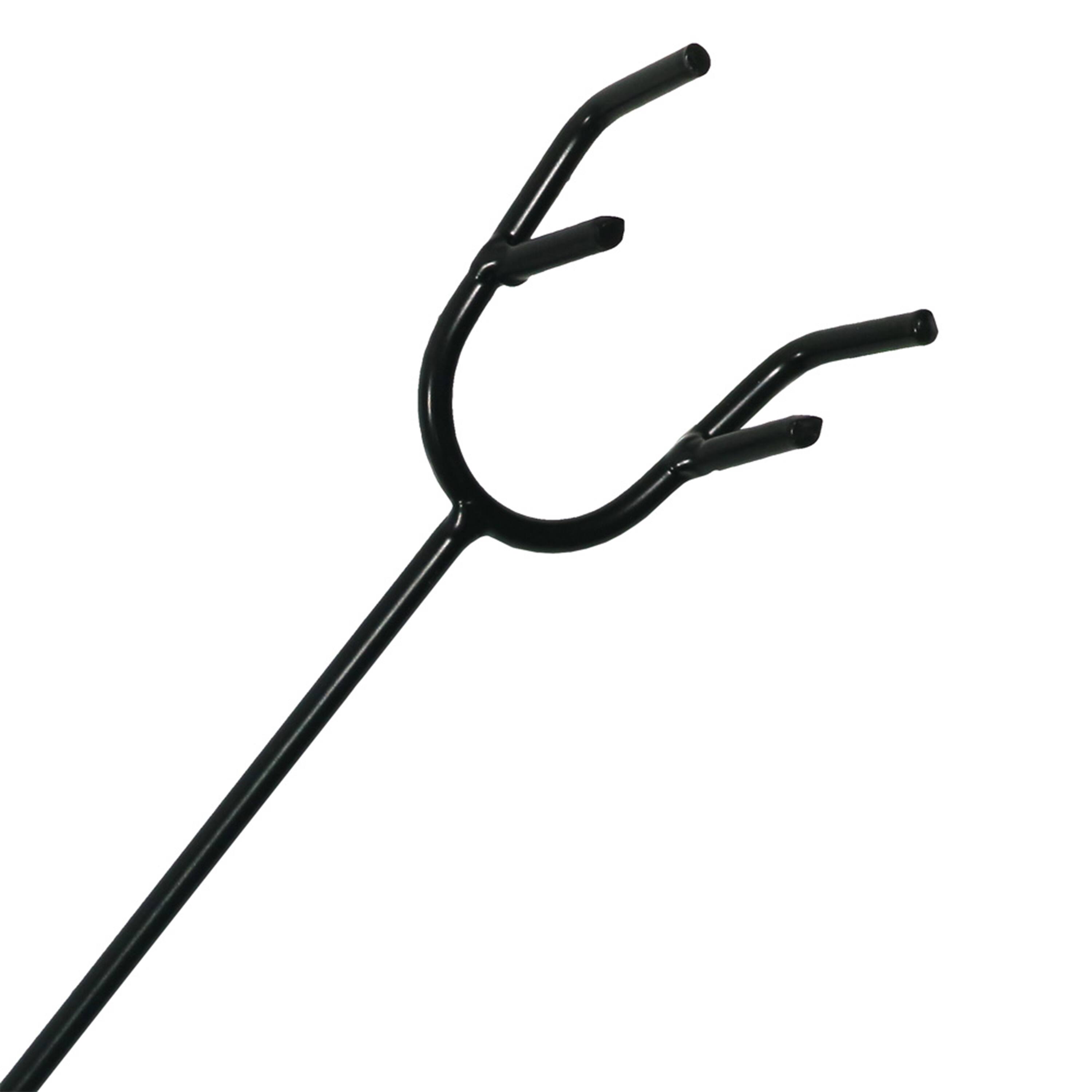 Alt View 5. Sunnydaze - 26 in Steel Outdoor Fire Pit Poker with Hook and Wooden Handle - Black.