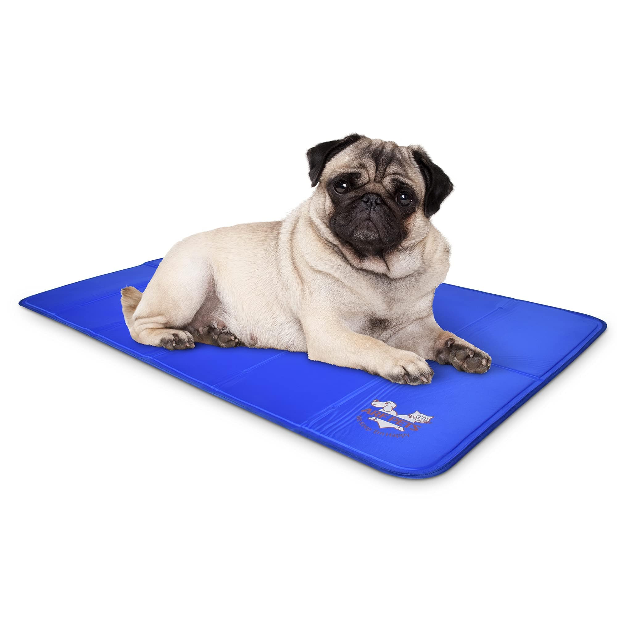 Arf Pets - Dog Cooling Mat 23”x35”, Durable, Non-Toxic Gel Dog Bed Mat for Kennels, Crates & Beds - Blue