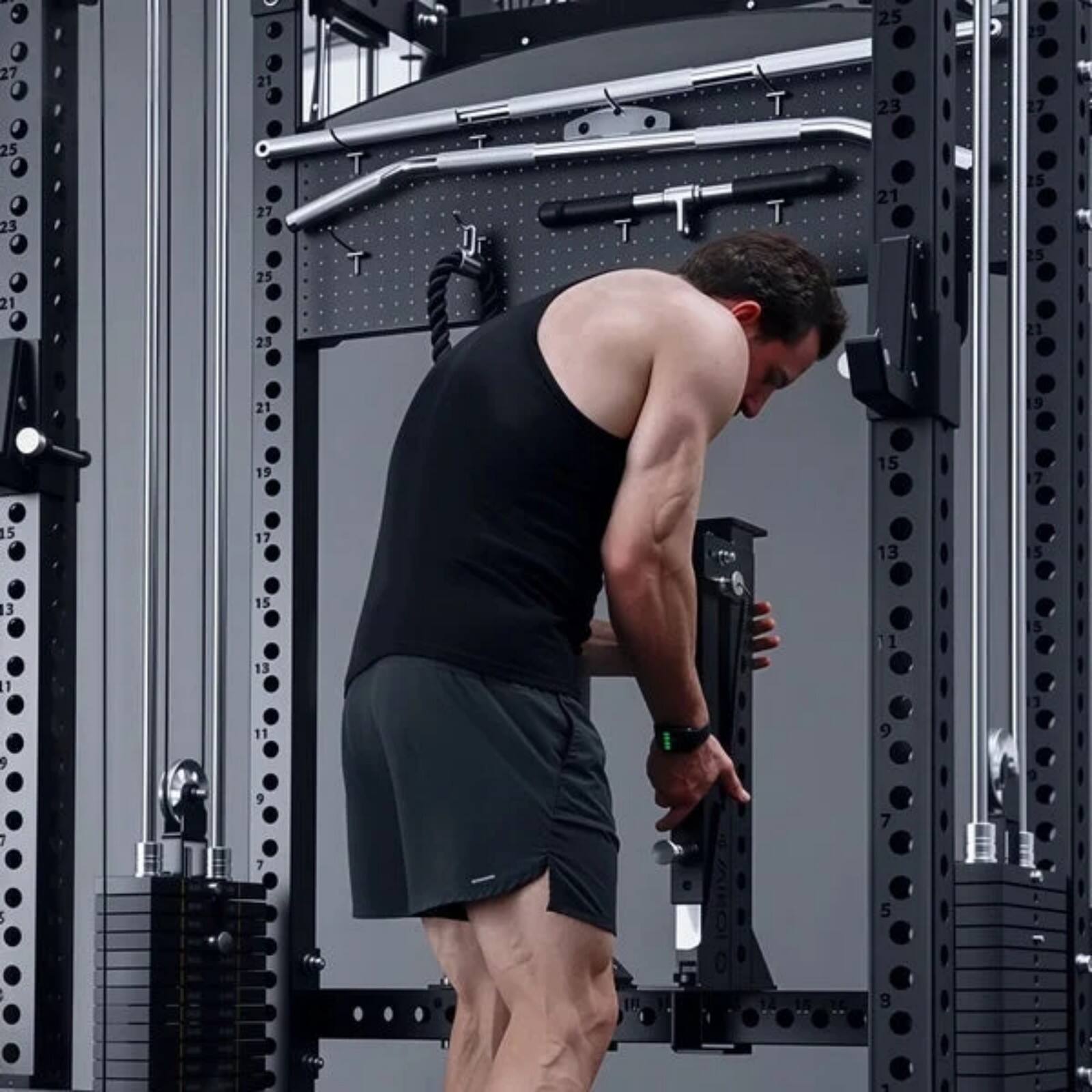 Alt View 2. Mikolo - ANUBIS Power Cage, All-in-One Power Rack Cage, 2000LBS Power Cage Squat Rack, Dual Pulley Cable Crossover System - Black.