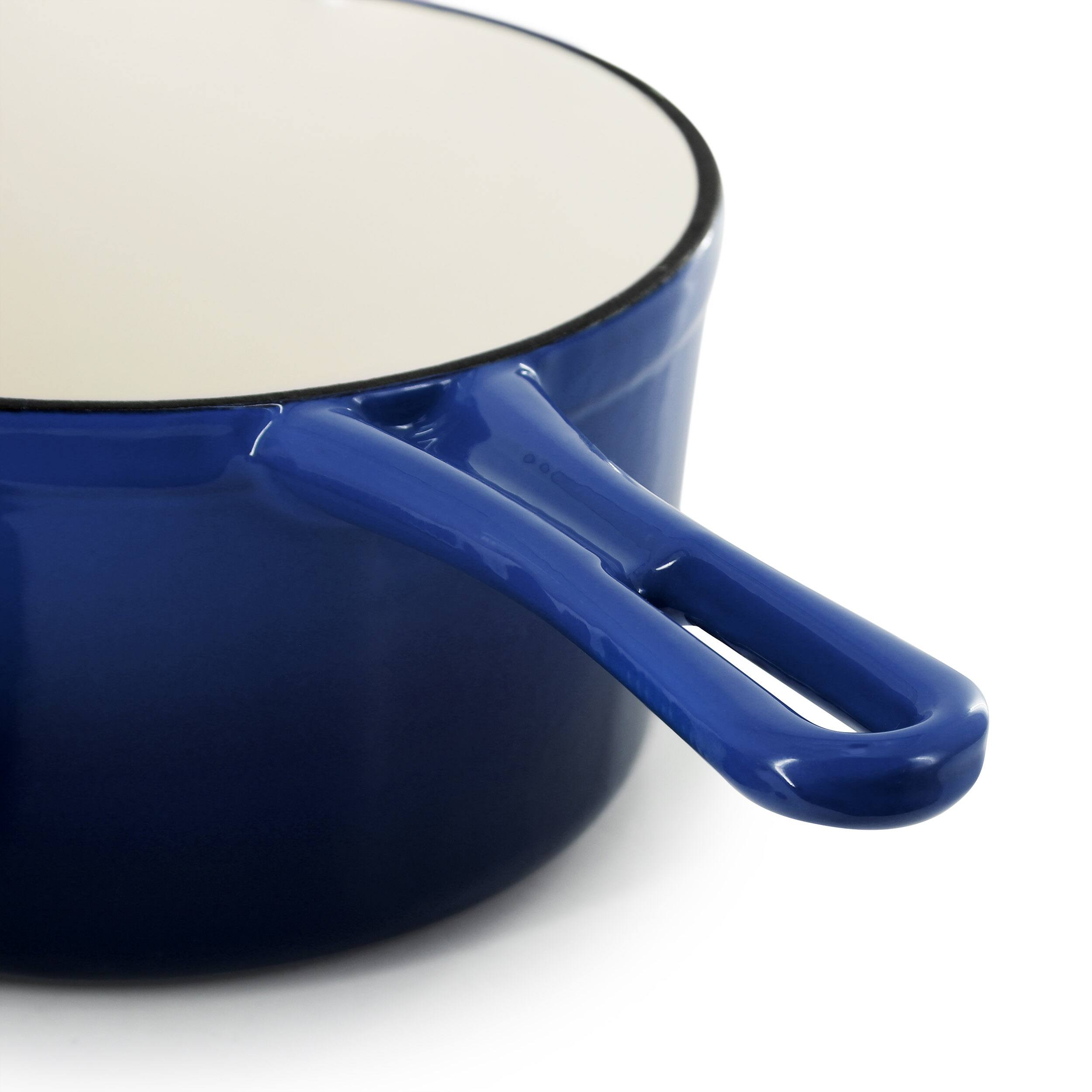 Alt View 3. Mega Chef - MegaChef 2 Quart Enameled Cast Iron Sauce Pan in Gradient Dark Blue - Dark Blue.