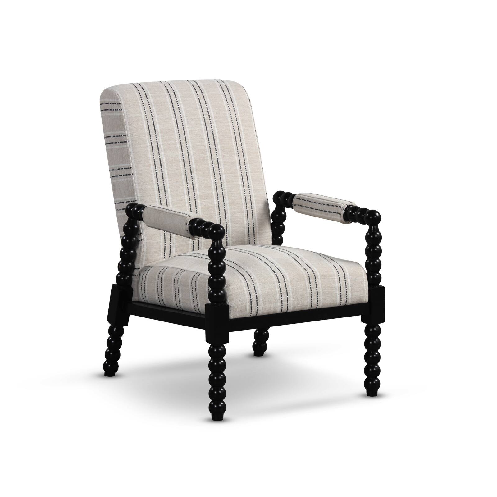 Front. Ecooso - Upholstered Accent Chair with Rubber Wood Frame, Comfortable Seat for Living Room - Black.