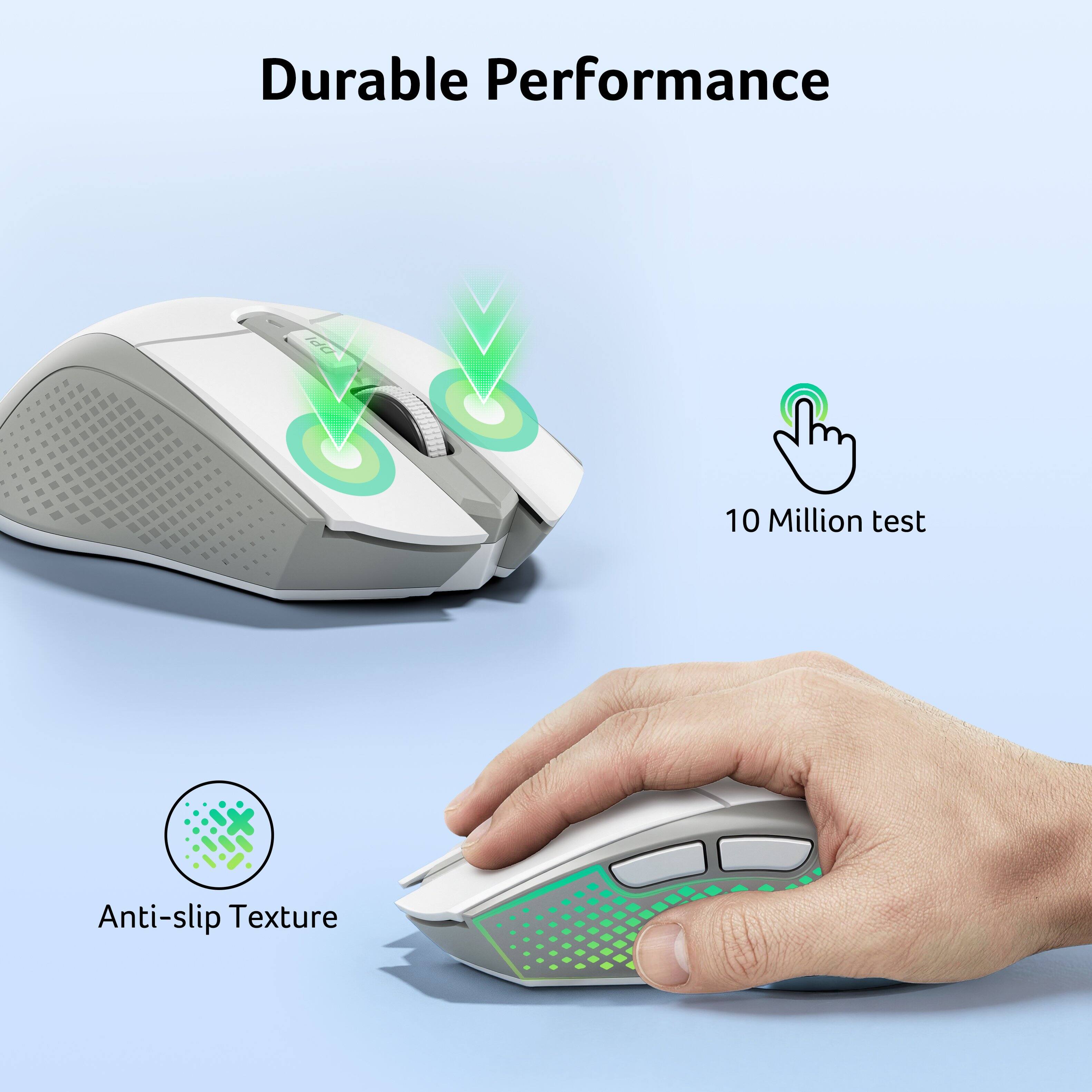 Durable Performance  
DPI  
10 Million test  
Anti-slip Texture