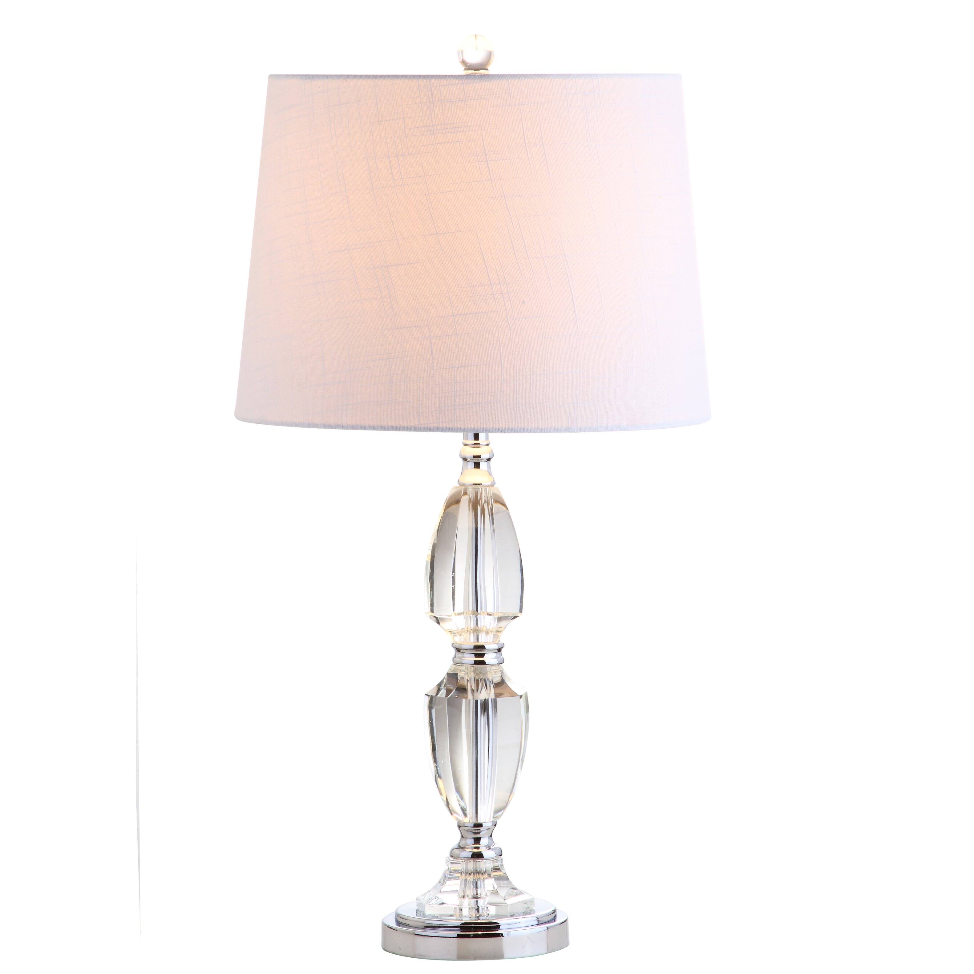 Jonathan Y - Graham 27" Crystal LED Table Lamp, /Chrome - Clear