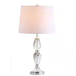 Jonathan Y - Graham 27" Crystal LED Table Lamp, /Chrome - Clear