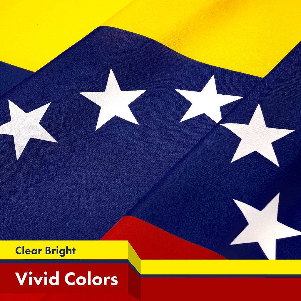 G128 Venezuelan Flag 3x5 ft Printed 150D Polyester Indoor/Outdoor with ...