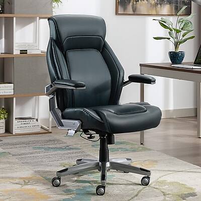 Alt View 1. La-Z-Boy - La-Z-Boy Meyer Ergonomic Bonded Leather Swivel Executive Chair, Navy (60082-NVY) - Navy.