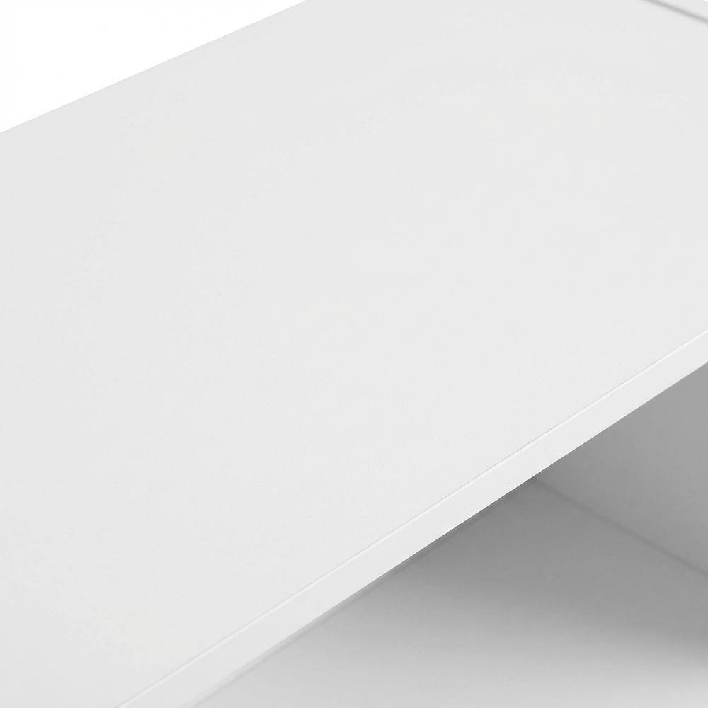 Alt View 1. FurniFact - Wooden bookcase with open shelving for versatile storage and display - Plain White.