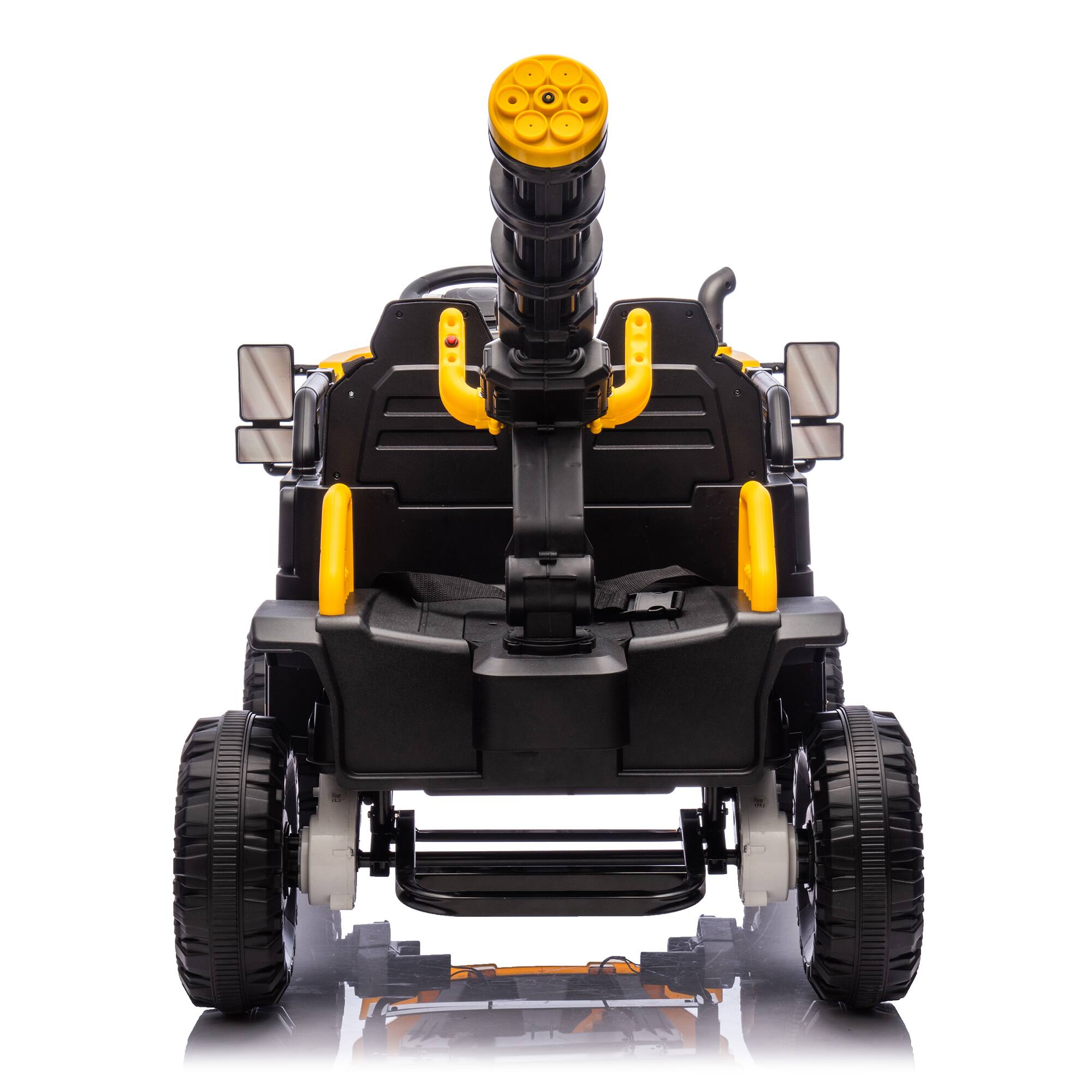 Alt View 9. ELEMENT ACE - Large 3-Seater Children's Electric Ride-On Vehicle with Remote Control, LED Lights, and Bluetooth Music Player - Yellow.