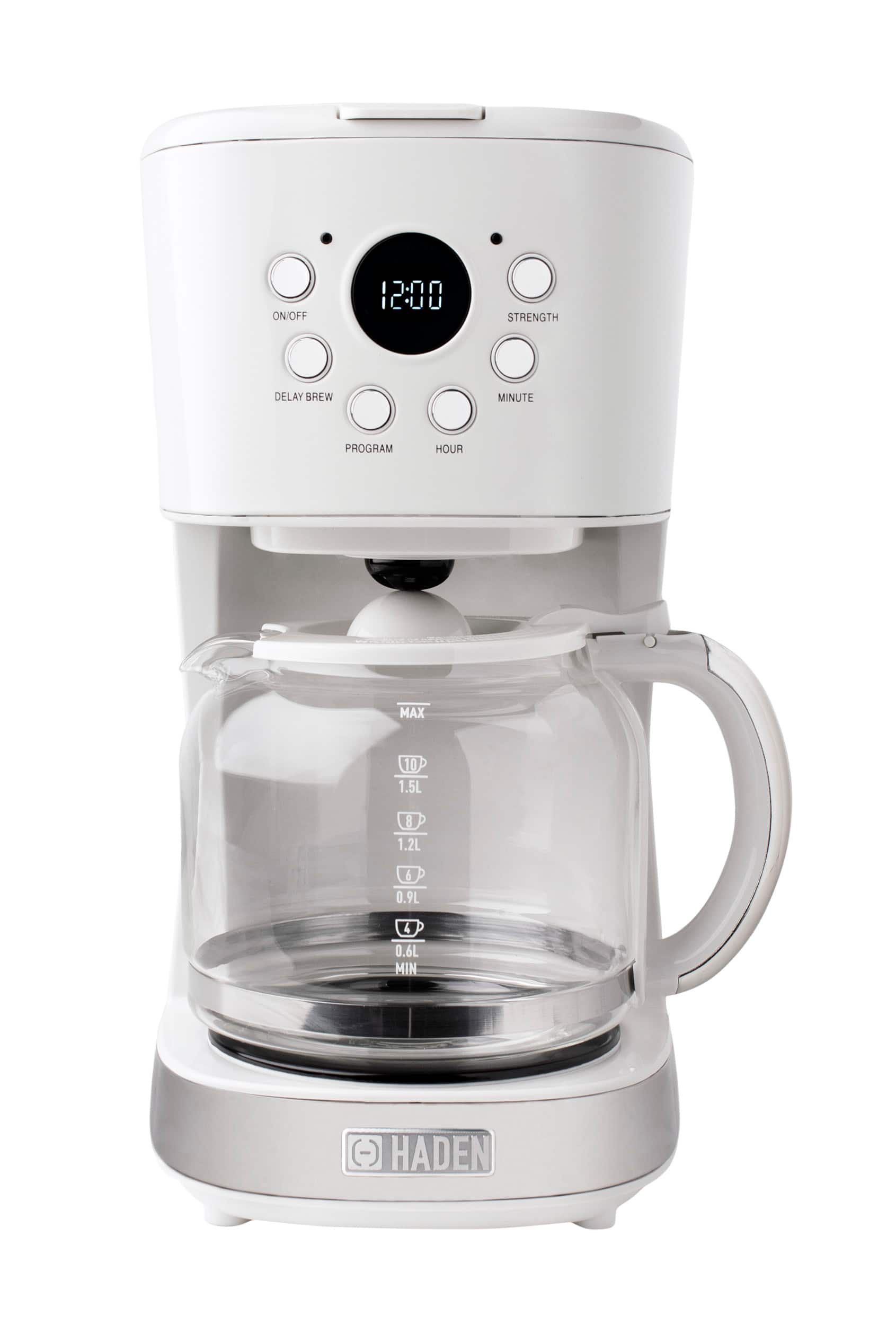 Front. Haden - 12-Cup Programmable Coffee Maker with Strength Control and Timer - Ivory.