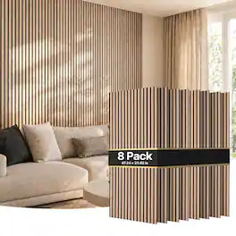 VEVOR - Wood Wall Panels, 47.2 x 23.6 inches,Acoustic Slat Panels Finish, Sound Absorbing for Living Rooms, Bedrooms,Offices - Oak