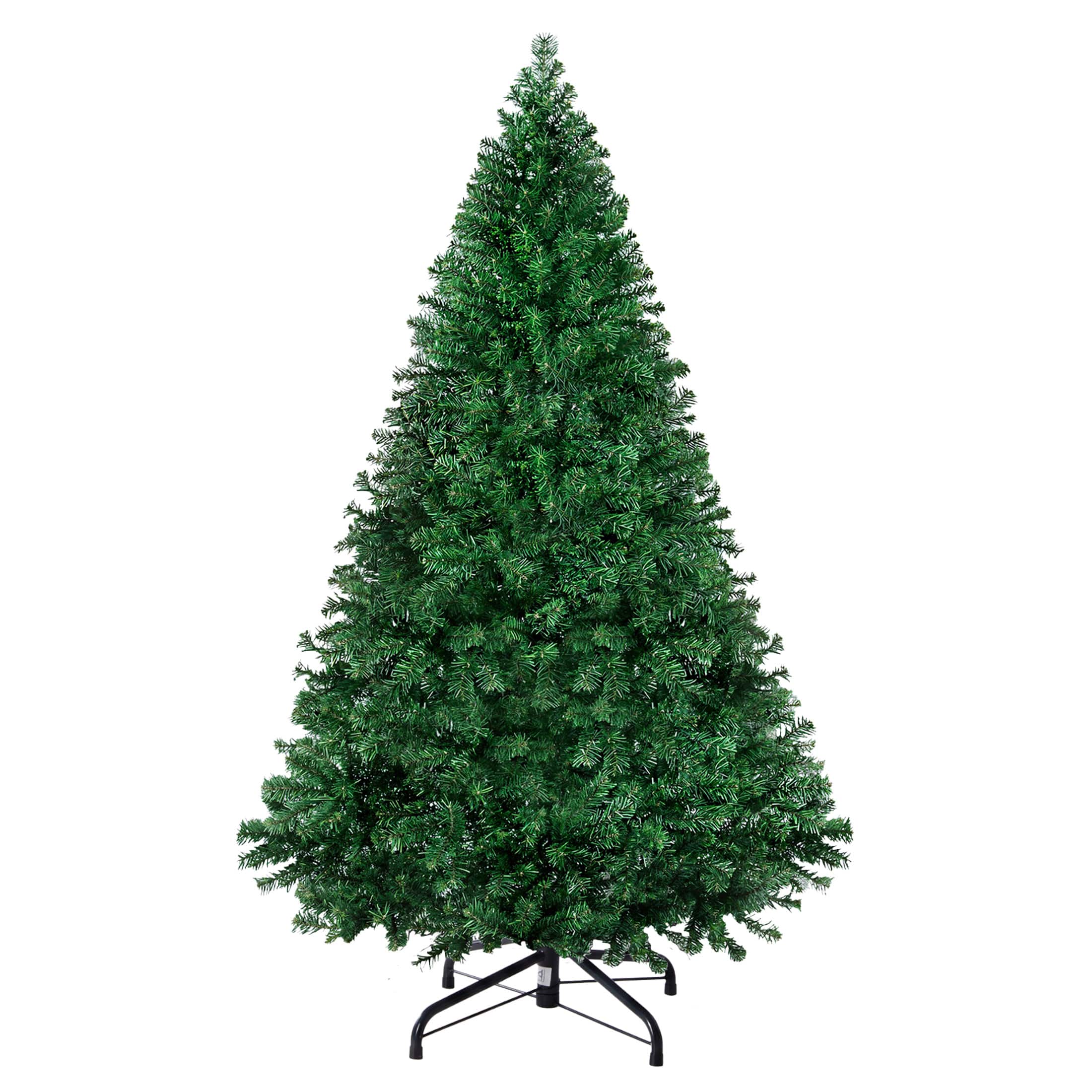 Sweetcrispy - Classic Spruce Hinged Artificial Christmas Tree w/ Foldable Base - Green