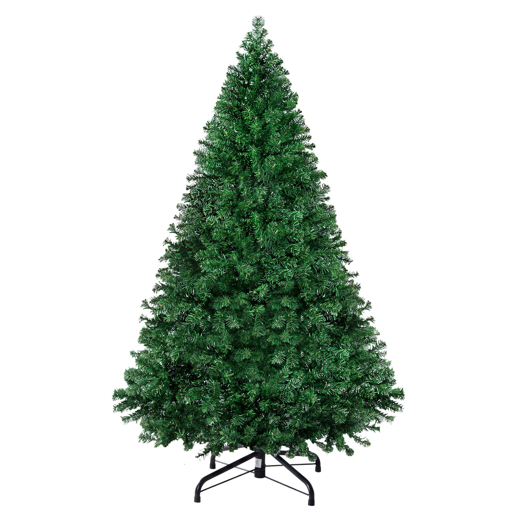 Front. Sweetcrispy - Classic Spruce Hinged Artificial Christmas Tree w/ Foldable Base - Green.