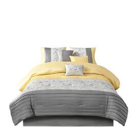 Gracie Mills - Rogelio 7-Piece Transitional Embroidered Comforter Set - Yellow